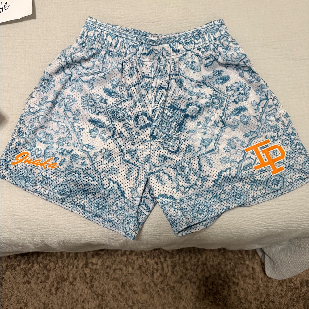Inaka Power Blue and White Patterned Shorts